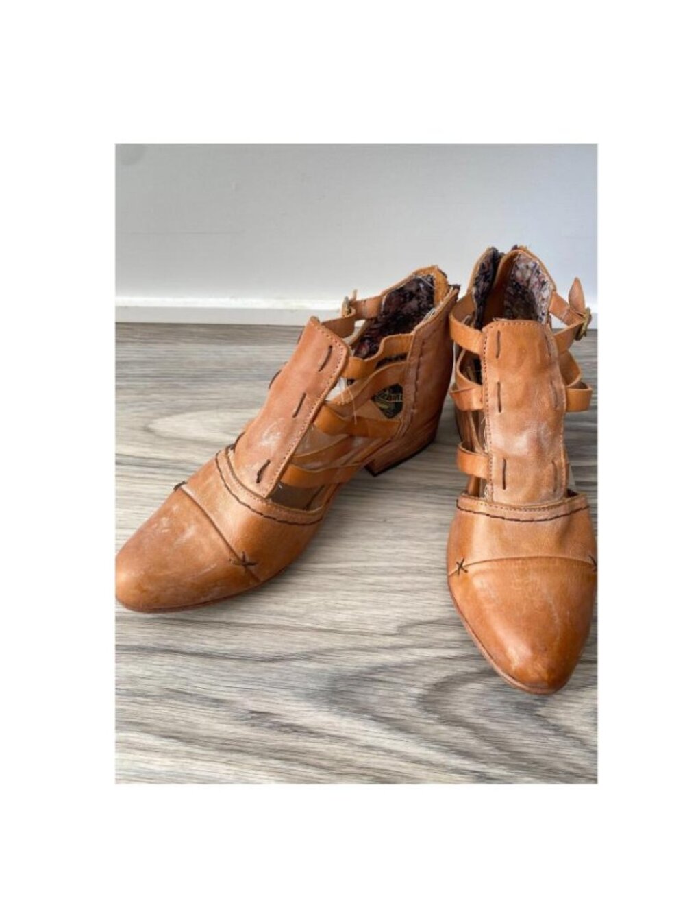 Freebird by Steven "Hope" Distressed Leather Cutout Ankle Booties